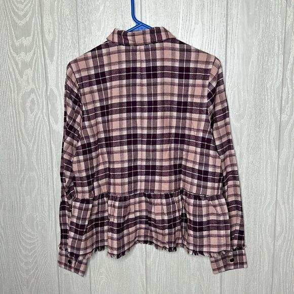 Rachel Hollis plaid pink and purple button down long sleeve‎ shirt size 10 - Picture 5 of 5